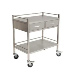 SS Medicine Trolley With Two Drawers